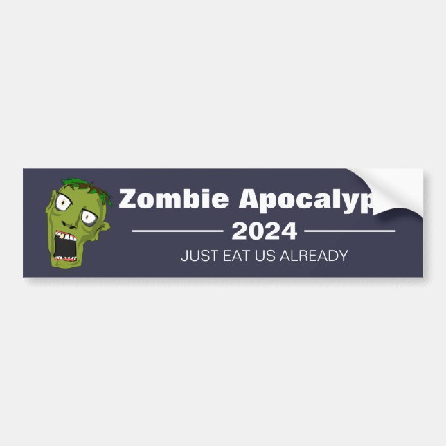 Zombie Apocalypse 2024 Bumper Sticker (Front)