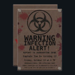 Zombie Apocalypse Birthday | Halloween Biohazard Invitation<br><div class="desc">Enter the quarantine zone! This Zombie Apocalypse Birthday | Halloween Biohazard Survival Party Invitation mixes outbreak alert graphics, toxic symbols, and undead humour. Great for kids, teens, or adults who want a unique Halloween-themed birthday. Customise with your name, age, date, and location. Matching biohazard party supplies available for a complete...</div>