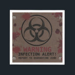 Zombie Apocalypse Birthday | Halloween Biohazard  Napkin<br><div class="desc">Enter the quarantine zone! This Zombie Apocalypse Birthday | Halloween Biohazard Survival Party napkin mixes outbreak alert graphics, toxic symbols, and undead humour. Great for kids, teens, or adults who want a unique Halloween-themed birthday. Customise with your name, age, date, and location. Matching biohazard party supplies available for a complete...</div>