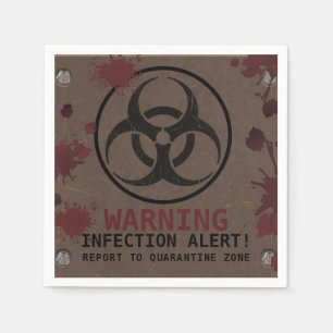 Zombie Apocalypse Birthday   Halloween Biohazard  Napkin