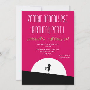 Zombie Apocalypse Birthday Party Invitation