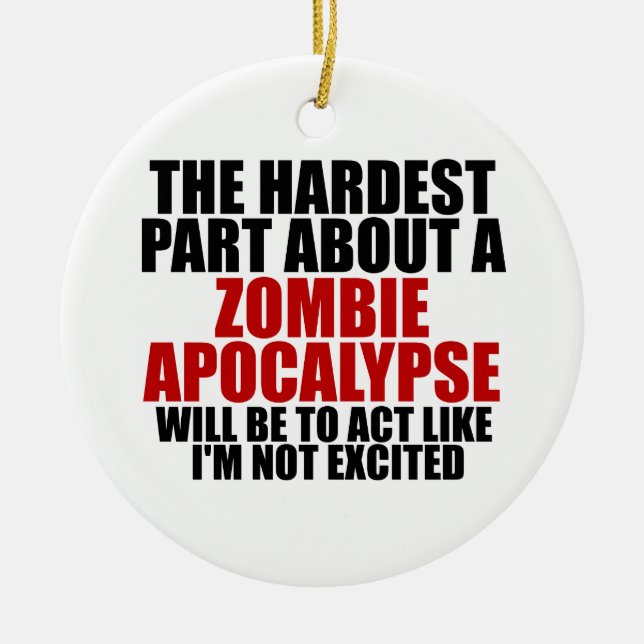 Zombie Apocalypse Ceramic Tree Decoration (Front)