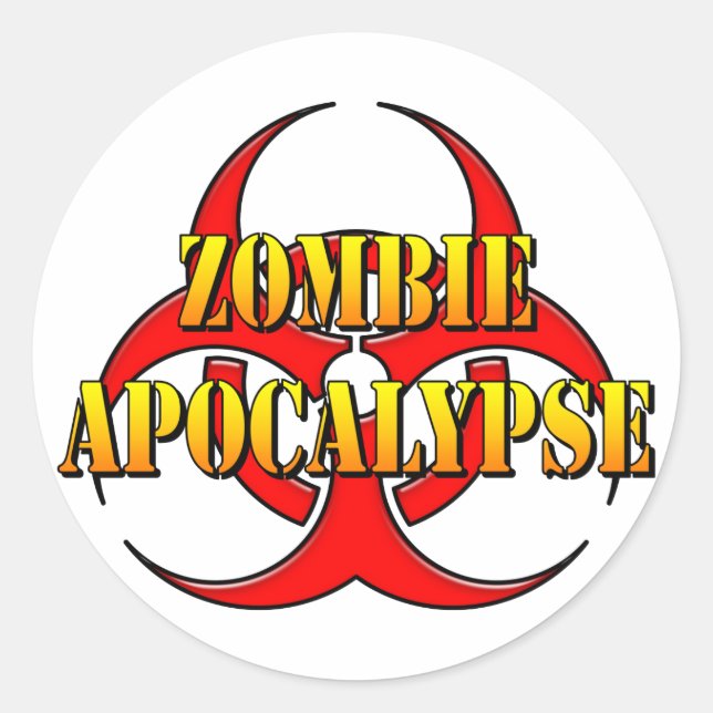 Zombie Apocalypse Classic Round Sticker (Front)