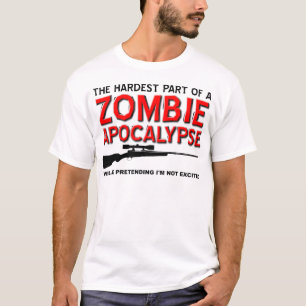 Zombie Apocalypse Excited Funny T-shirt