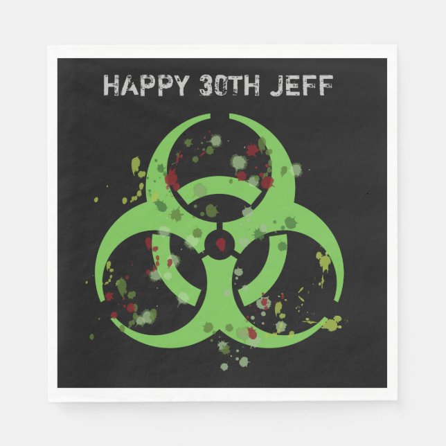 Zombie Apocalypse Gore Splatter Biohazard Napkin (Front)