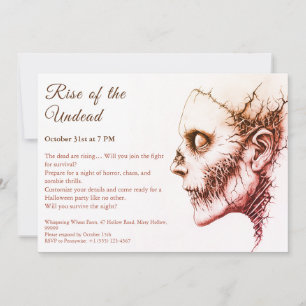Zombie Apocalypse Halloween Undead Party Alert Invitation