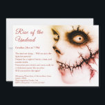 Zombie Apocalypse Halloween Undead Party Alert Invitation<br><div class="desc">Invite your guests to a thrilling zombie apocalypse Halloween party with this chilling undead invitation! Featuring eerie zombie artwork,  this invitation sets the perfect creepy atmosphere for your spooky event. Customise your details and get ready for a night of survival and scares.</div>