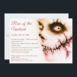 Zombie Apocalypse Halloween Undead Party Alert Invitation<br><div class="desc">Invite your guests to a thrilling zombie apocalypse Halloween party with this chilling undead invitation! Featuring eerie zombie artwork,  this invitation sets the perfect creepy atmosphere for your spooky event. Customise your details and get ready for a night of survival and scares.</div>