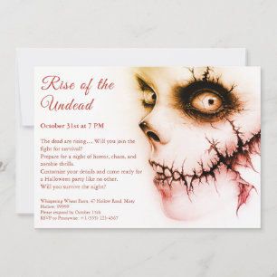 Zombie Apocalypse Halloween Undead Party Alert Invitation