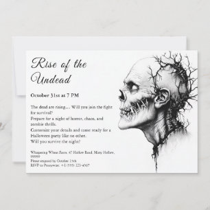 Zombie Apocalypse Halloween Undead Party Alert Invitation