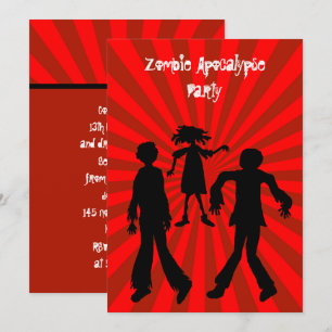 Zombie Apocalypse Kids Birthday Party Invitation