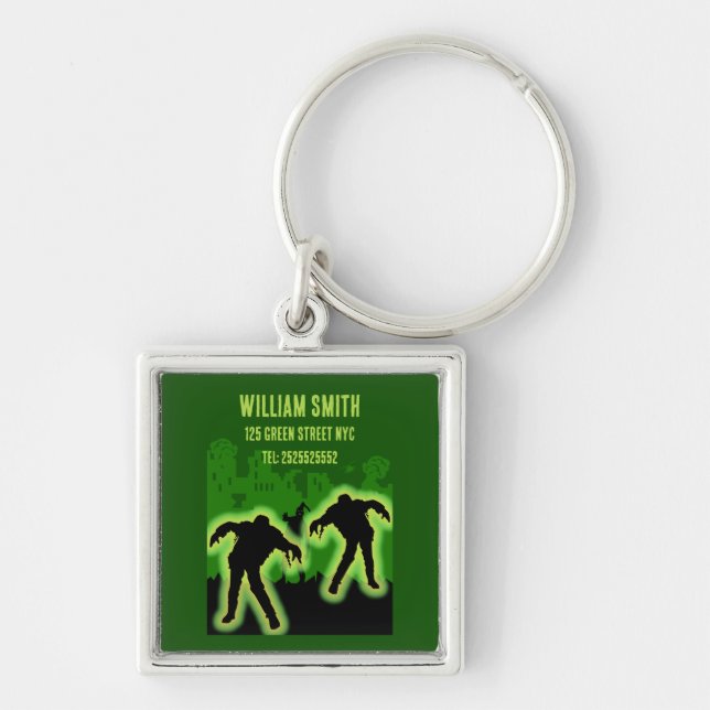 Zombie Apocalypse Kids Key Ring (Front)