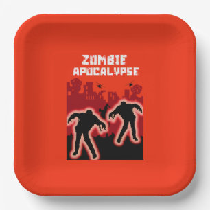 Zombie Apocalypse Kids Shirt Paper Plate