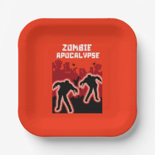 Zombie Apocalypse Kids Shirt Paper Plate