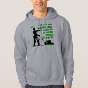 Zombie Apocalypse Lawn Mowing Funny T-Shirt Hoodie