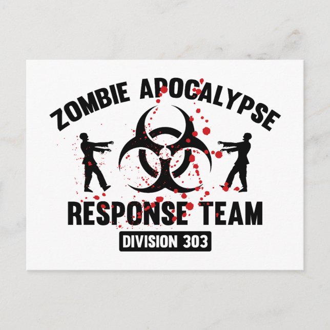 Zombie Apocalypse Response Team Postcard (Front)