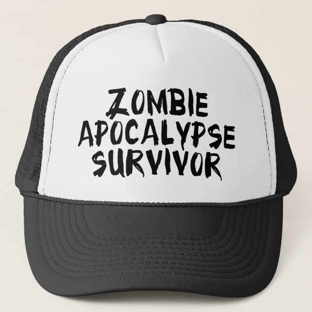 Zombie Apocalypse Survivor Trucker Hat (Front)