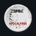 Zombie apocalypse theme party paper plate<br><div class="desc">Throwing a Zombie Apocalypse Party?  These fun creepy full set of zombie theme invites and party favours will sure to creep out the party guests.</div>