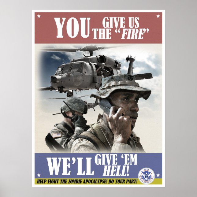 Zombie Apocalypse Vintage Recruitment Poster (Front)