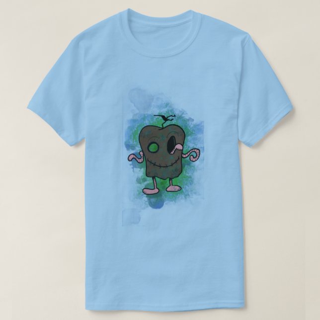 Zombie Apple Blue T-Shirt (Design Front)