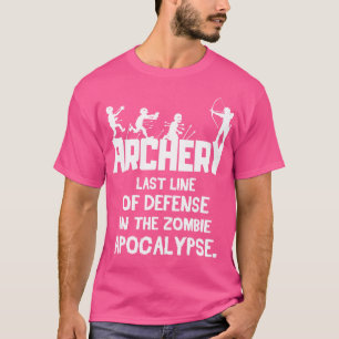 Zombie Archery Gift Print Mens Womens Bow Last Lin T-Shirt