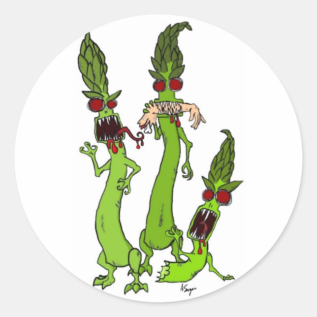 Zombie Asparagus Stickers (Front)