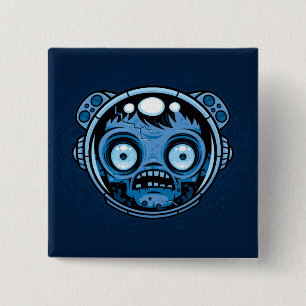 Zombie Astronaut 15 Cm Square Badge