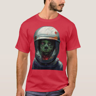 Zombie Astronaut Halloween Party Space Undead Men  T-Shirt