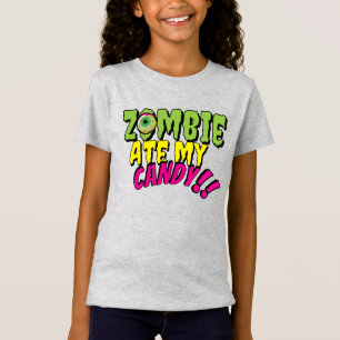 ‘Zombie Ate My Candy’ Fun Funny Halloween T-Shirt