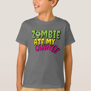 ‘Zombie Ate My Candy’ Funny Halloween T-Shirt