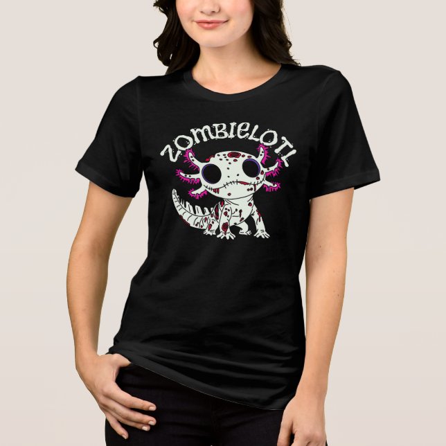 Zombie Axolotl Tri-Blend Shirt (Front)