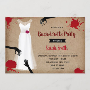 Zombie bachelorette party invitation