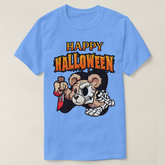 Zombie Bear Halloween T-Shirt (Design Front)