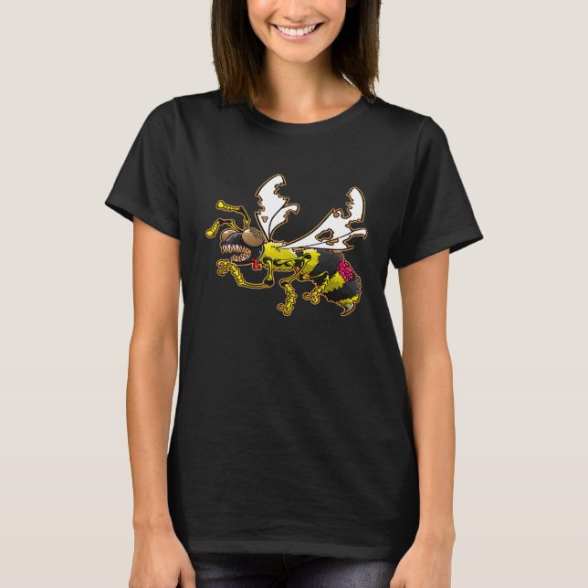 Zombie Bee  Beekeeper Halloween Beekeeping Bee Kee T-Shirt (Front)