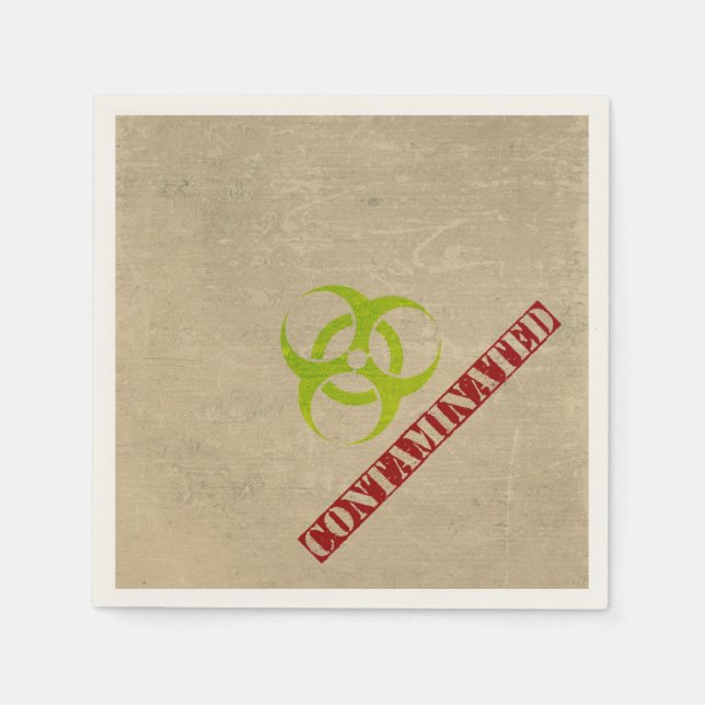 Zombie Biohazard Halloween Party Paper Napkins (Front)