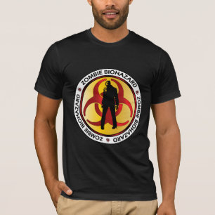 Zombie Biohazard Waste Warning Funny Halloween T-Shirt