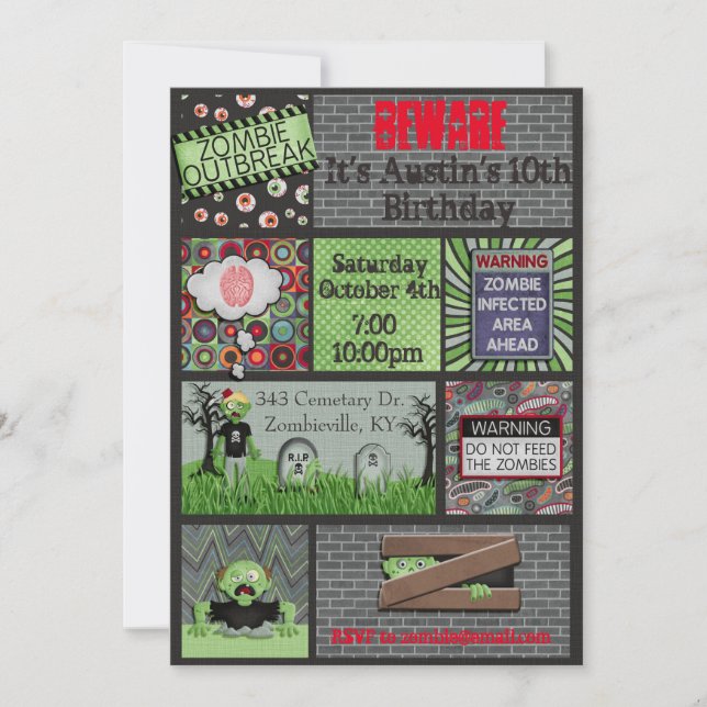 Zombie Birthday Invitation (Front)
