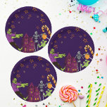 Zombie Birthday Kids Party Paper Plate<br><div class="desc">Transform your birthday into an unforgettable celebration for both you and your guests with this lively and colourful design featuring zombies,  mummies,  graveyards,  sweets,  and more. Easily personalise it with your details,  and you're ready to go. Enjoy your birthday party</div>