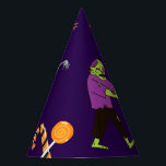 Zombie Birthday Kids Party Party Hat<br><div class="desc">Transform your birthday into an unforgettable celebration for both you and your guests with this lively and colourful design featuring zombies,  mummies,  graveyards,  sweets,  and more. Easily personalise it with your details,  and you're ready to go. Enjoy your birthday party</div>