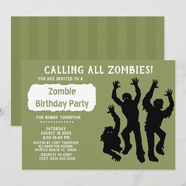 Zombie  Birthday Party -Other Occasion- Invitation (Front/Back)