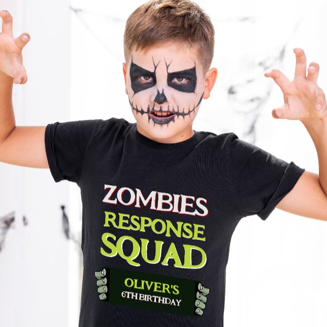 Zombie Birthday Response Squad Funny Halloween Kid T-Shirt (Creator Uploaded)