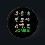Zombie Birthday Squad Funny Halloween Party Boy Ki 6 Cm Round Badge<br><div class="desc">Zombie Birthday Squad Funny Halloween Party Boy Kids Girl</div>