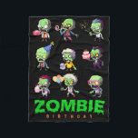 Zombie Birthday Squad Funny Halloween Party Boy Ki Fleece Blanket<br><div class="desc">Zombie Birthday Squad Funny Halloween Party Boy Kids Girl</div>
