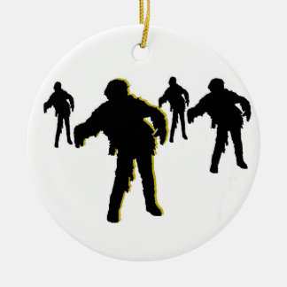 Zombie Black Silhouette Ornament! Customise me! Ceramic Tree Decoration