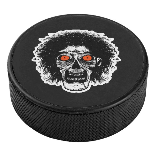 Zombie -Black & White Hockey Puck (3/4)