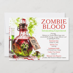Zombie Blood Apothecary Halloween Party Invitation