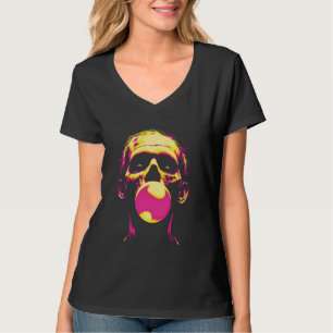 Zombie Blowing Bubble Gum - Funny Vintage Hallowee T-Shirt
