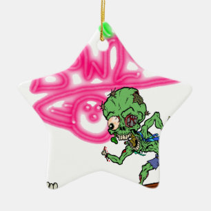 Zombie Bowling Ceramic Tree Decoration