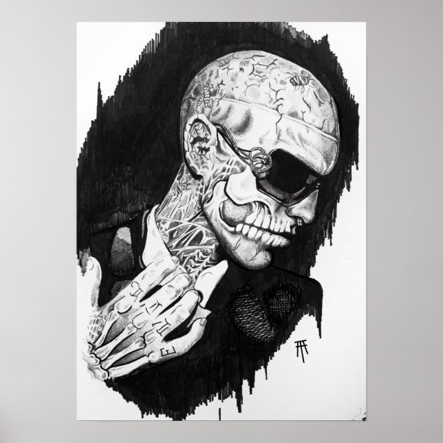 Zombie Boy Portrait Poster (Front)