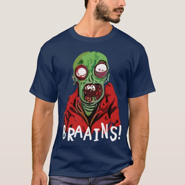 Zombie Braains Halloween girl T-Shirt (Front)